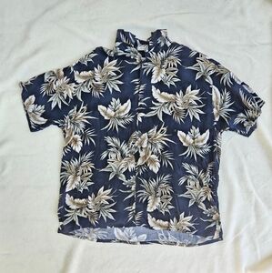 Pierre Cardin Black and Cream Tropical Shirt